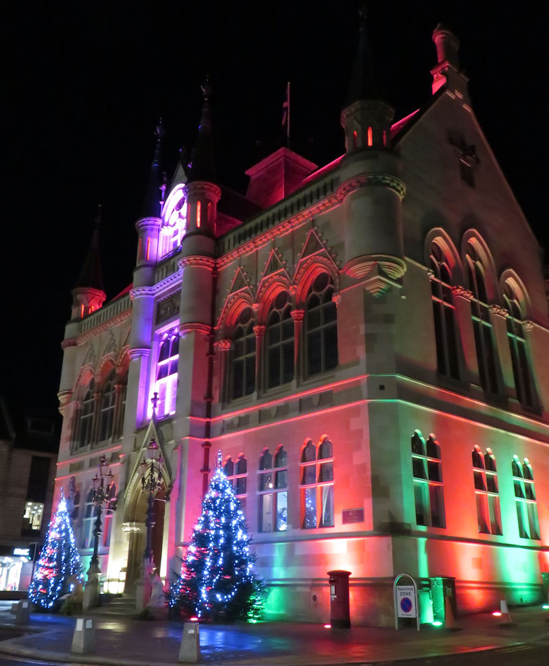 Christmas lights at Inverness Town House